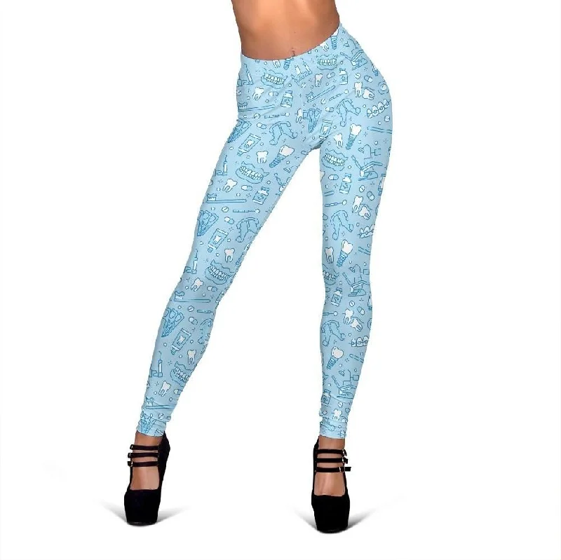 Dental Dentistry Dentist Tooth Pattern Print Women Leggings