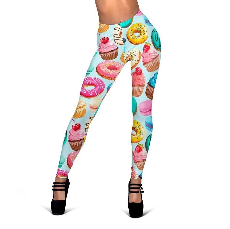 Dessert Cupcake Pattern Print Women Leggings