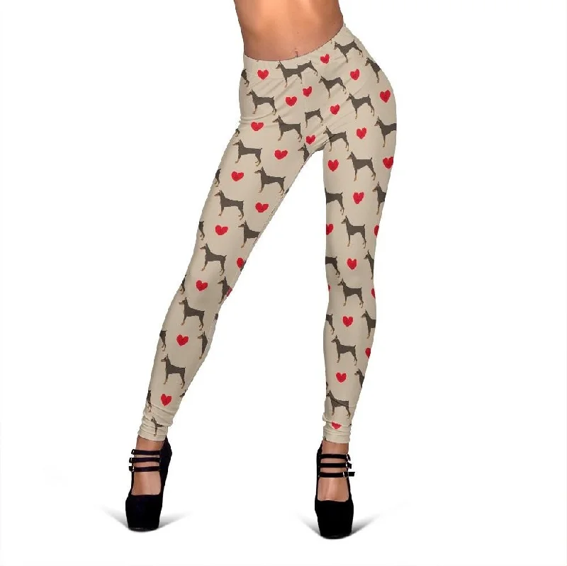 Doberman Dog Pattern Print Women Leggings