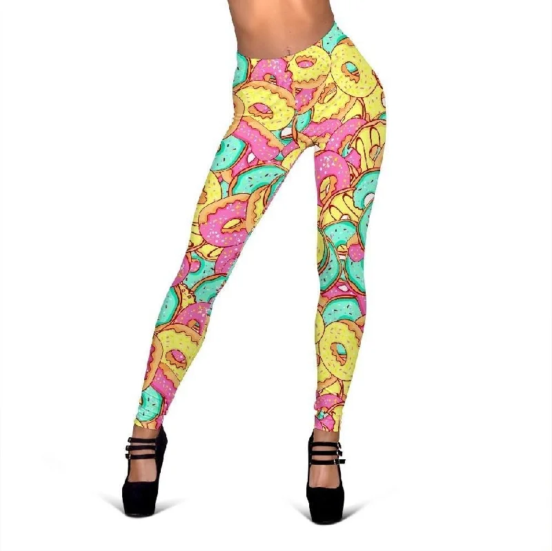 Donut Colorful Pattern Print Women Leggings