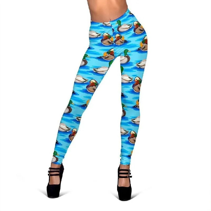 Duck Mallard Pattern Print Women Leggings