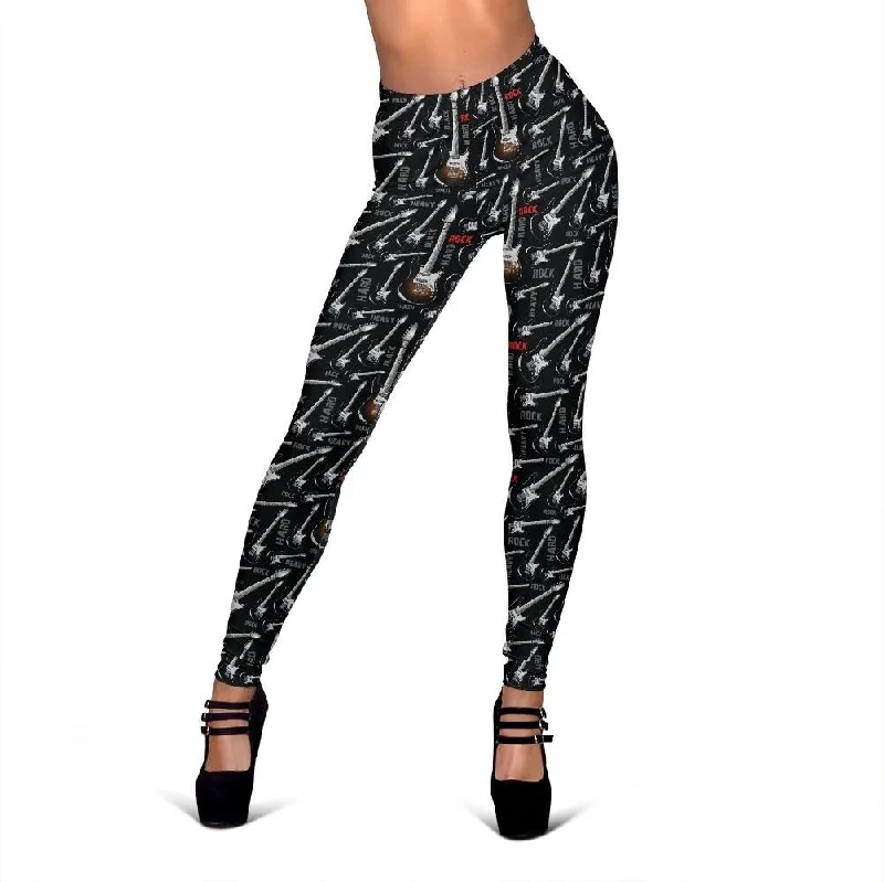 Electric Guitar Pattern Print Women Leggings