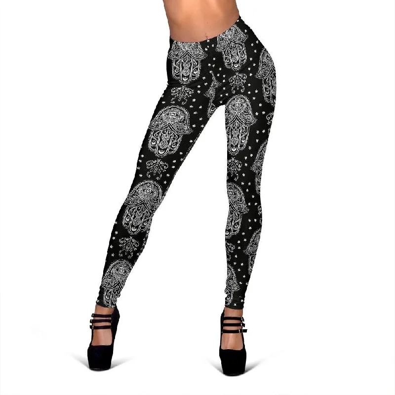 Evil Eye Hamsa Pattern Print Women Leggings