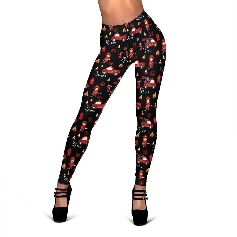 Firefighter Print Pattern Women Leggings