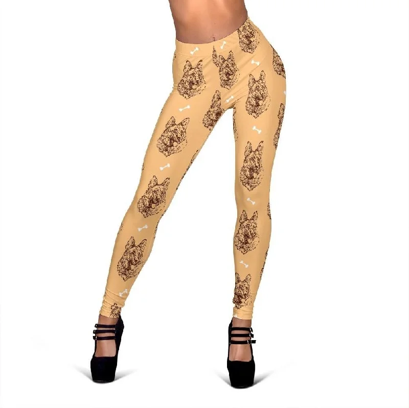 German Shepherd Print Pattern Women Leggings