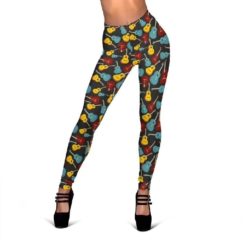 Guitar Pattern Print Women Leggings