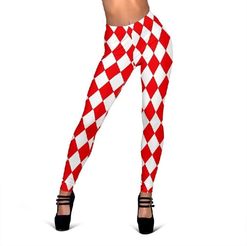 Harlequin Pattern Print Women Leggings