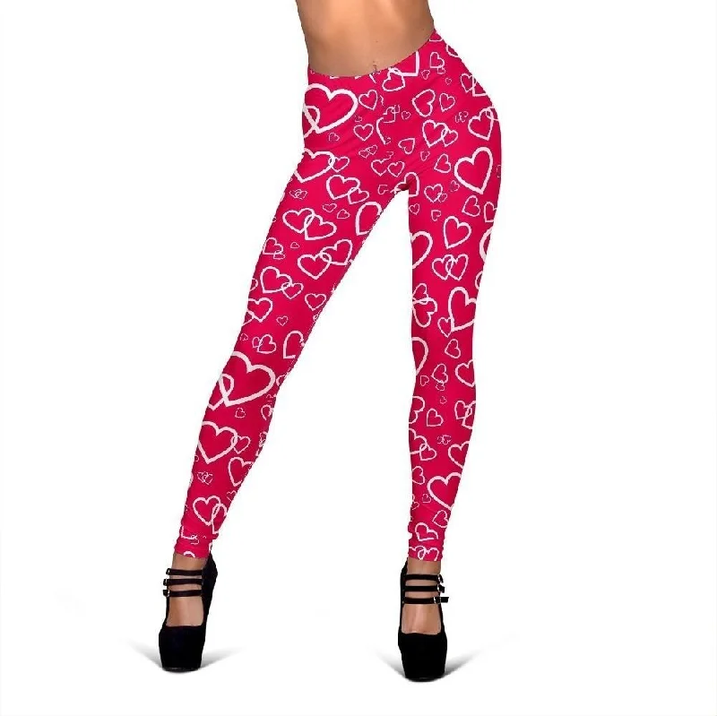 Heart Pattern Print Women Leggings