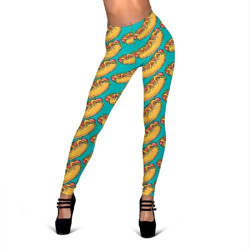 Hot Dog Print Pattern Women Leggings