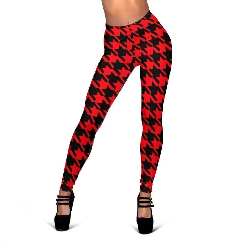 Houndstooth Pattern Print Women Leggings