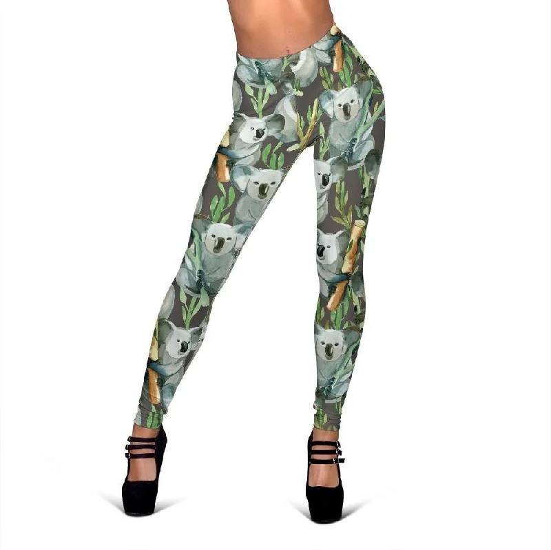 Koala Bamboo Pattern Print Women Leggings