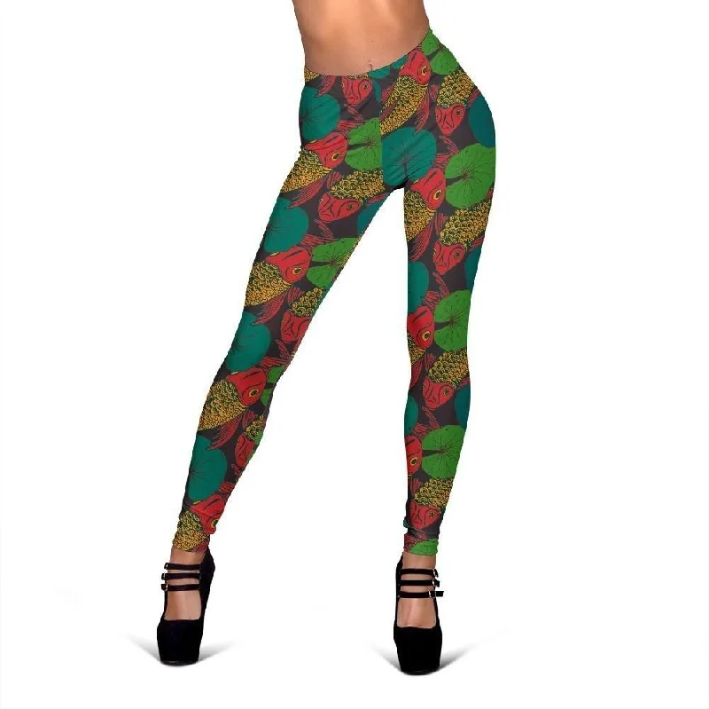 Koi Fish Print Pattern Women Leggings