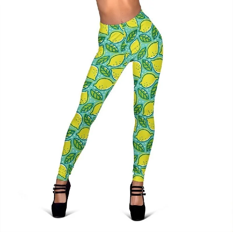 Lemon Pattern Print Women Leggings