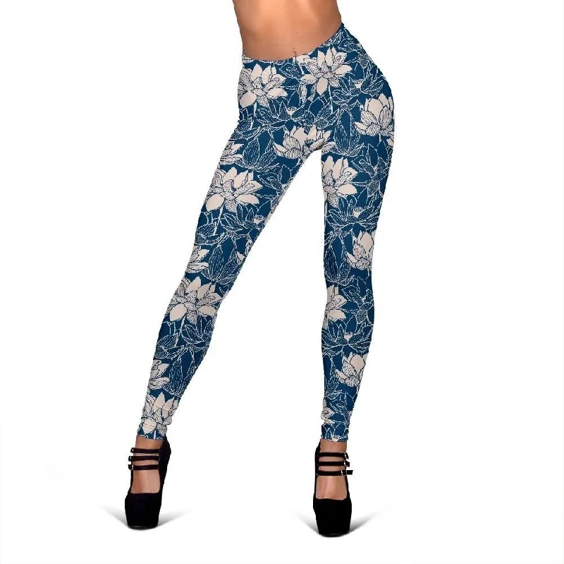 Lotus Print Pattern Women Leggings