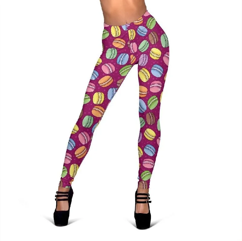 Macaron Sweet Print Pattern Women Leggings