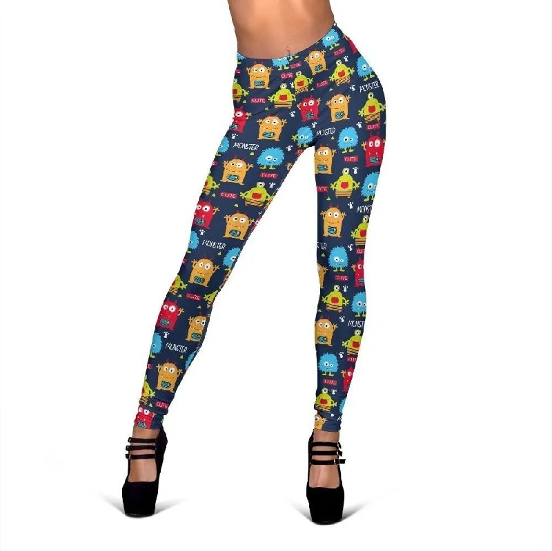 Monster Fluffy Pattern Print Women Leggings