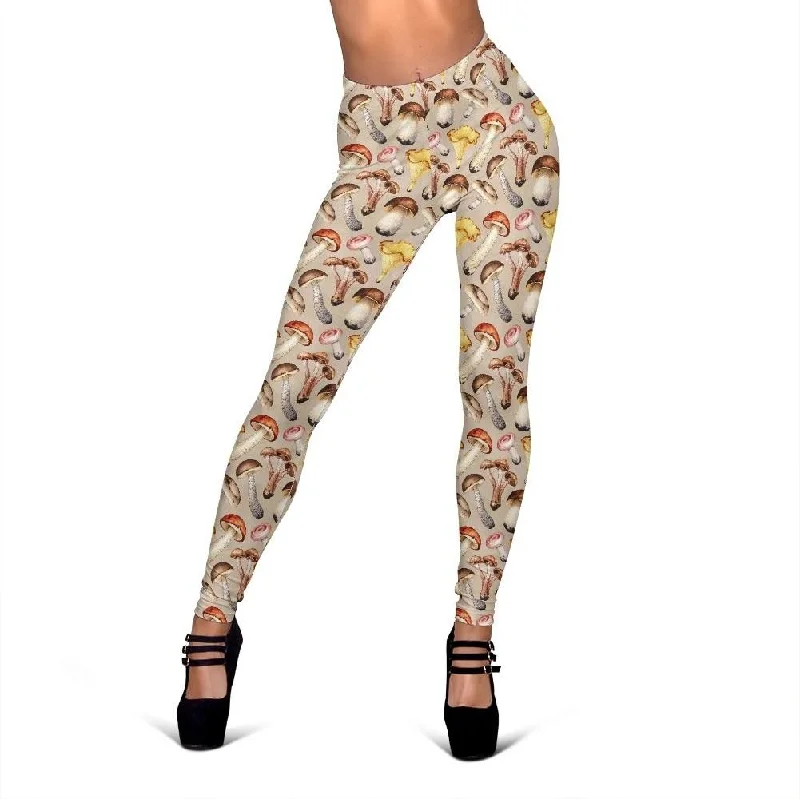 Mushroom Pattern Print Women Leggings