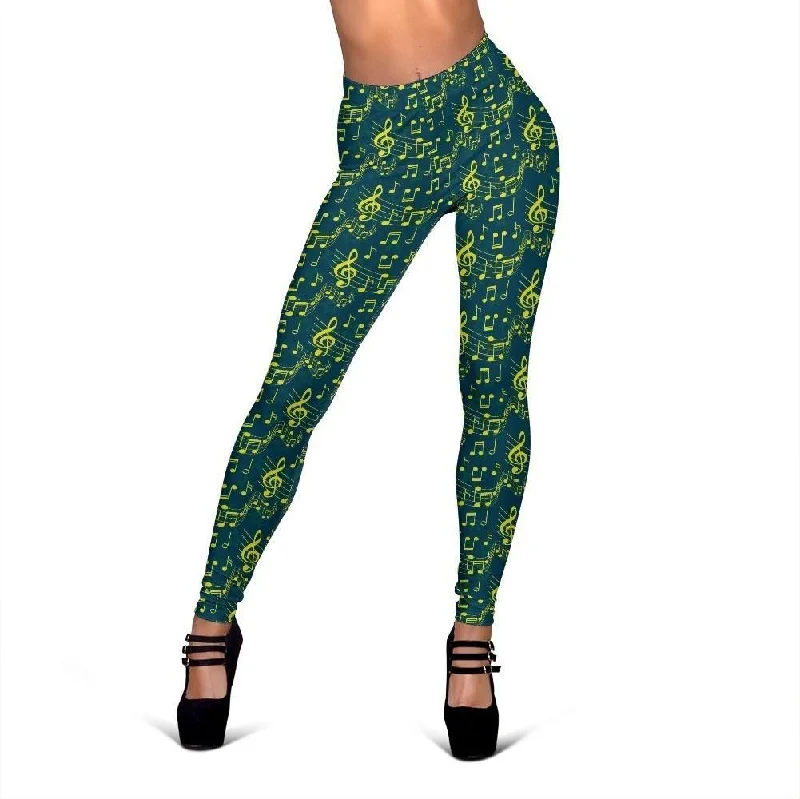 Music Note Pattern Print Women Leggings