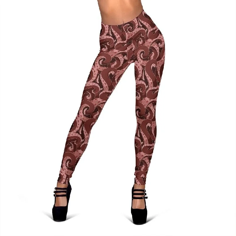 Octopus Squid Tentacle Pattern Print Women Leggings