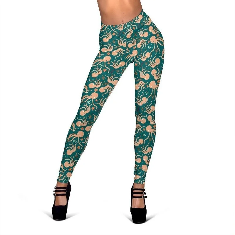 Octopus Tentacle Squid Print Pattern Women Leggings