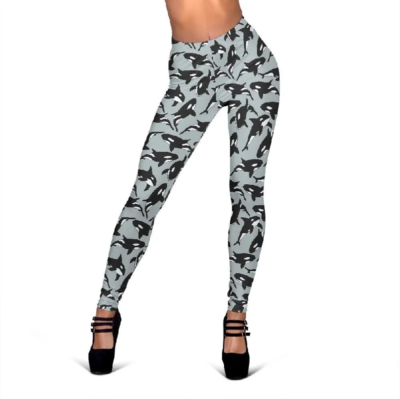 Orca Killer Whale Print Pattern Women Leggings