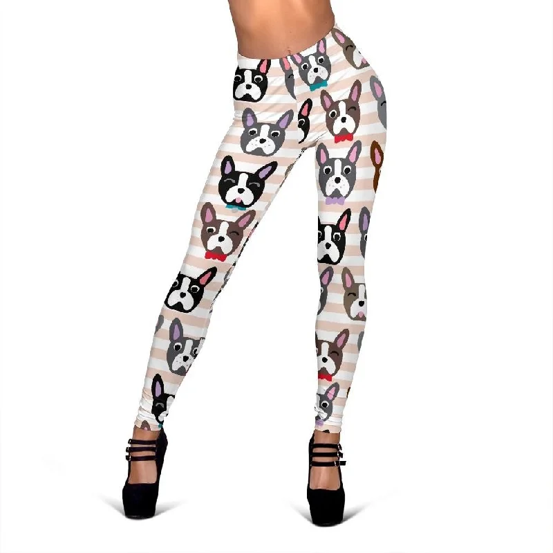 Pattern Print Boston Terrier Women Leggings