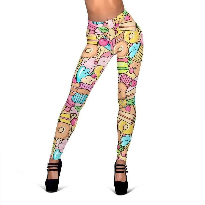 Pattern Print Dessert Cupcake Women Leggings