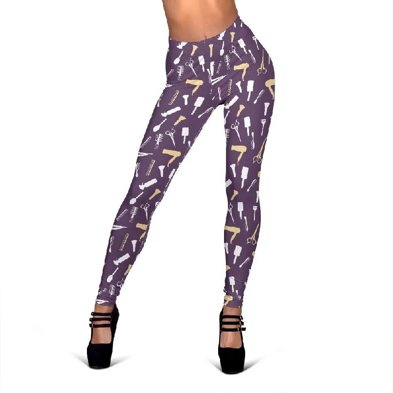 Pattern Print Hair Stylist Women Leggings