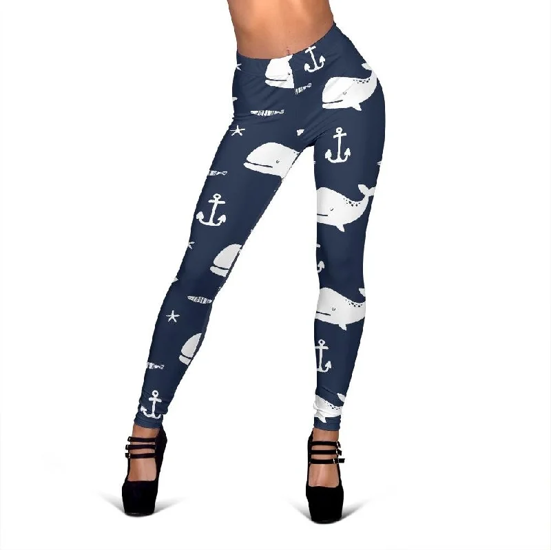 Pattern Print Humpback Whale Pattern Print Women Leggings