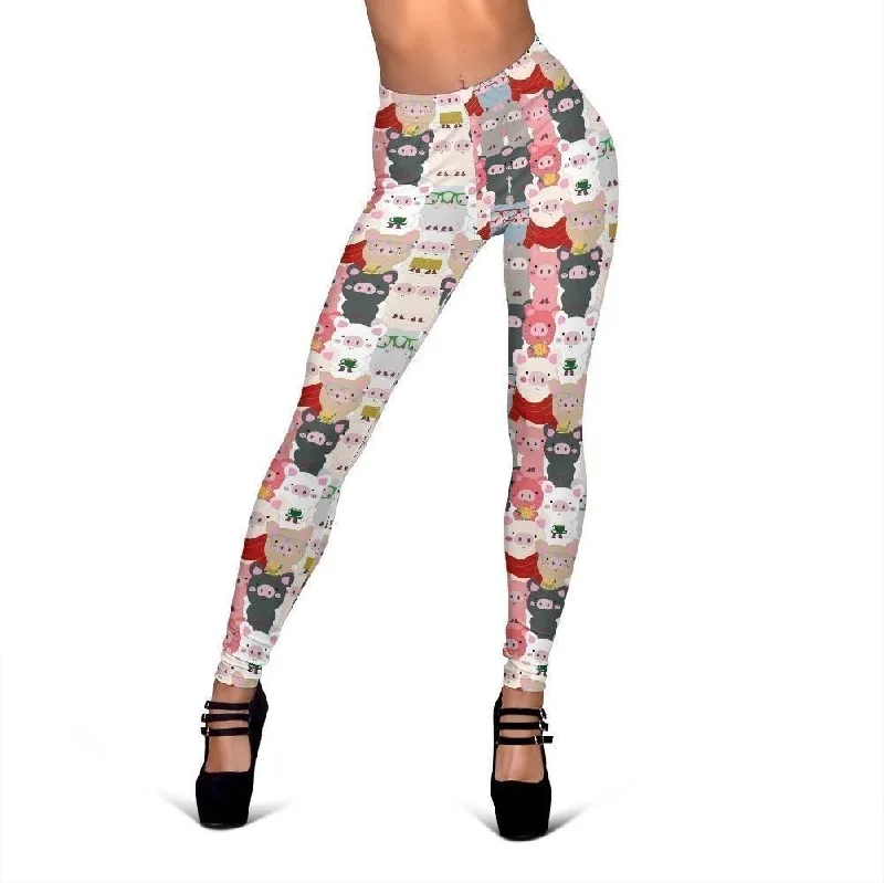 Pattern Print Pig Women Leggings