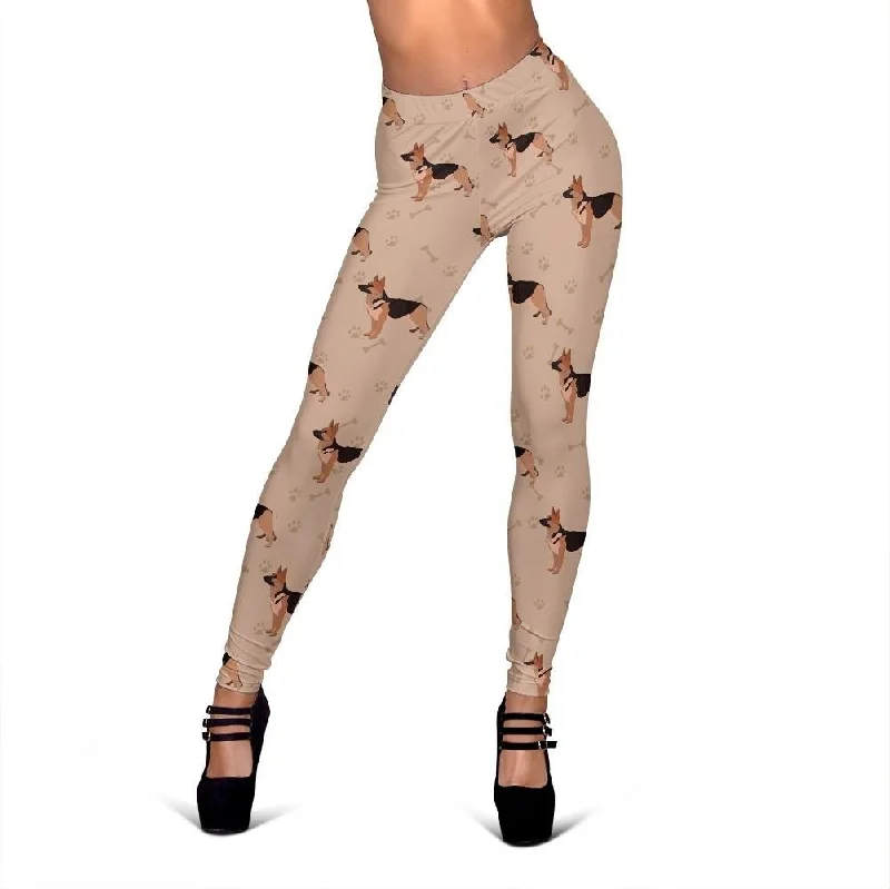 Paw German Shepherd Pattern Print Women Leggings