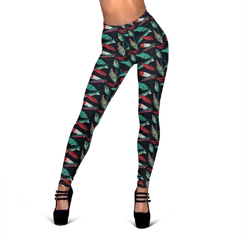 Print Pattern Bass Fishing Bait Women Leggings