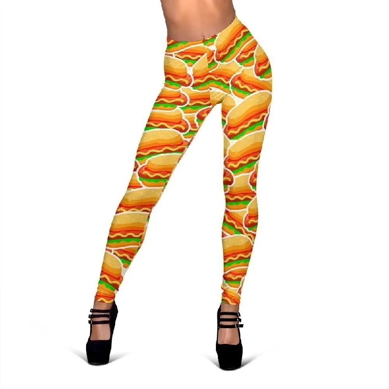 Print Pattern Hot Dog Women Leggings