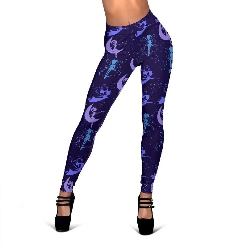 Purple Fairy Pattern Print Women Leggings