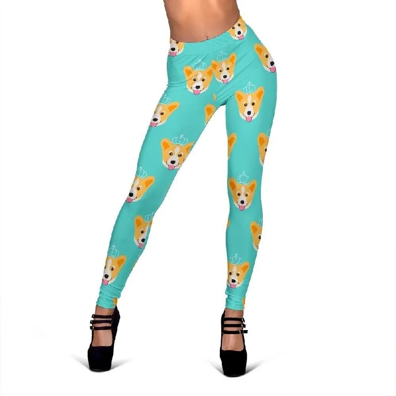 Queen King Corgi Pattern Print Women Leggings