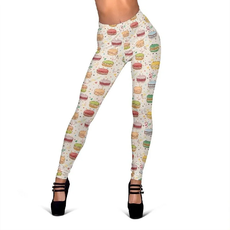 Sweet Macaron Pattern Print Women Leggings