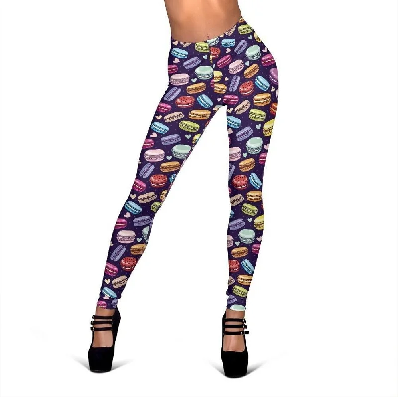 Sweet Macaron Print Pattern Women Leggings