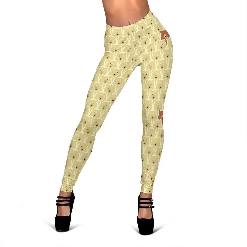 Teddy Bear Pattern Print Women Leggings