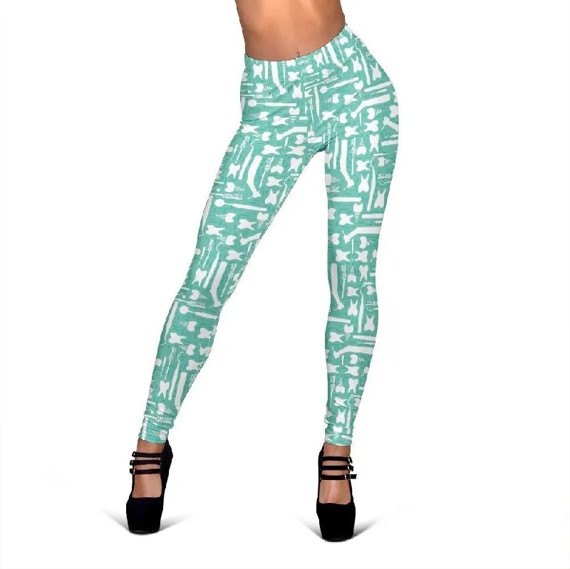 Tooth Dental Dentist Dentistry Pattern Print Women Leggings