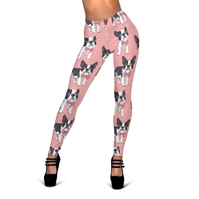 Tuxedo Bulldog Pattern Print Women Leggings