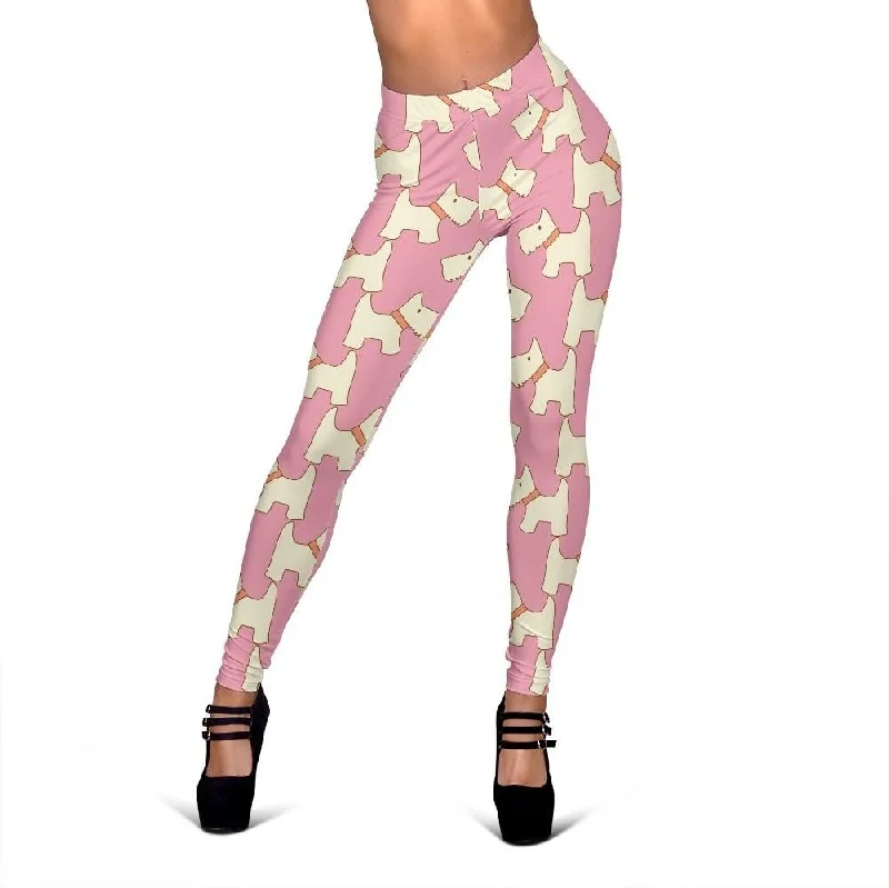 Westie Dog Pattern Print Women Leggings