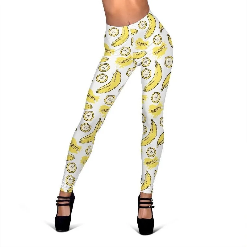 Yummy Banana Pattern Print Women Leggings